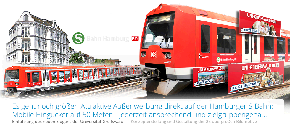 Attraktive Außenwerbung auf der Hamburger S-Bahn