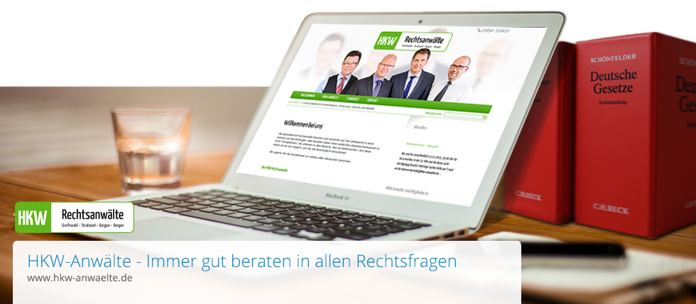 Neue Website von b2i für die Greifswalder Anwaltskanzlei HKW Rechtsanwälte