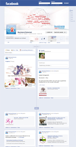 Screenshot: Facebookpräsentation von Business2Internet